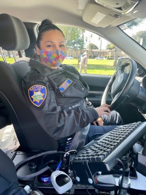 Salinas Police Officer female during Autism Awareness Week